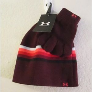 New Under Armour Boy's UA Beanie Gloves Combo 2-Piece Set